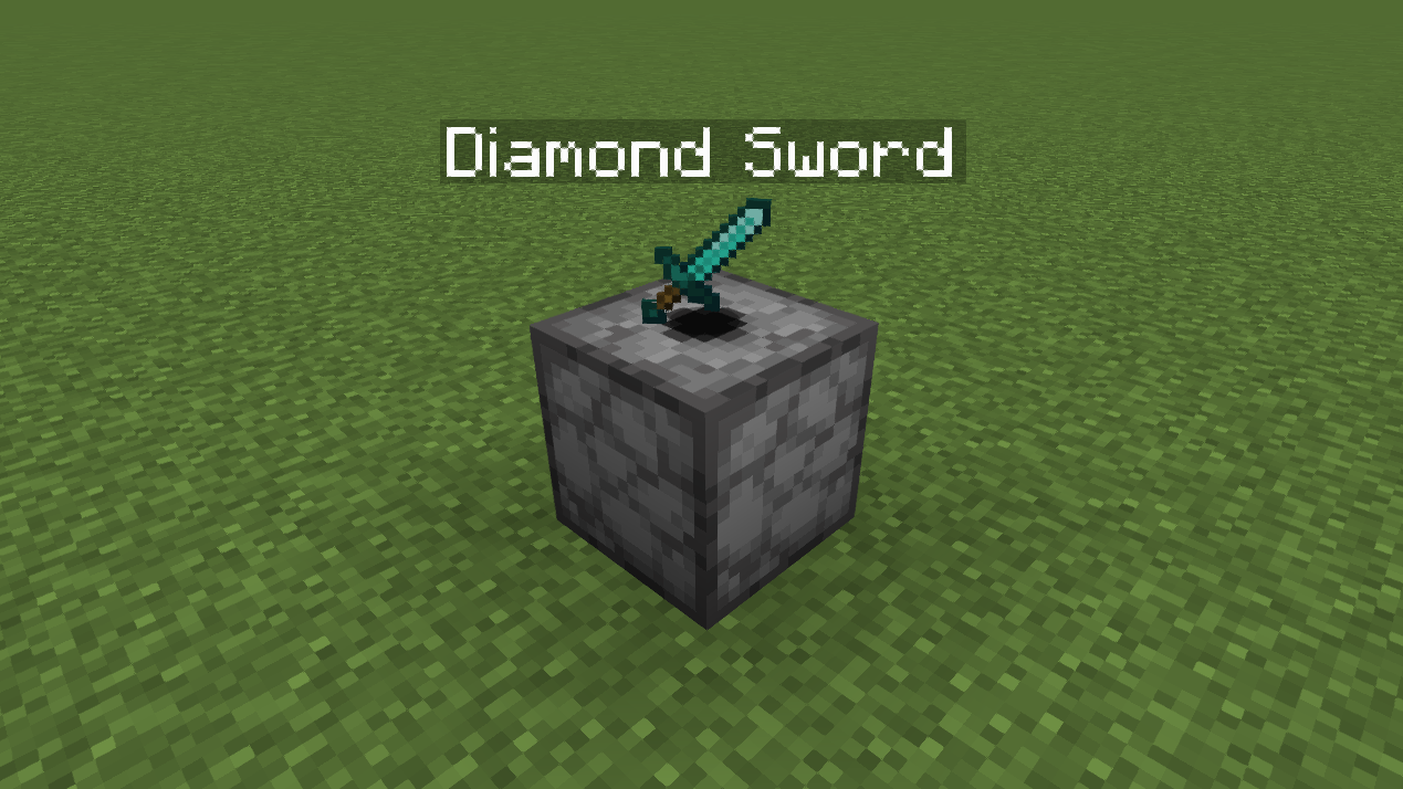 Ancient Pedestal displaying a Diamond Sword
